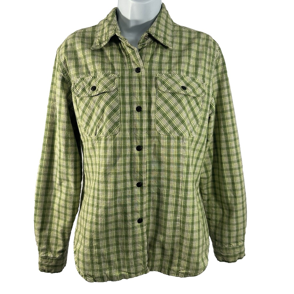 VTG 90s Women's Sz: S Esprit Button Up Shirt Plaid Insulated Padded Shacket